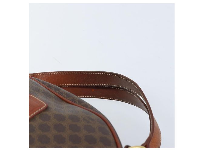 Céline CELINE Macadam Canvas Handtasche aus PVC-Leder in Braun und Gold Auth 174499 Golden - Ansicht 8