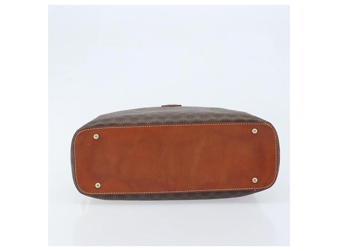 Céline CELINE Macadam Canvas Handtasche aus PVC-Leder in Braun und Gold Auth 174499 Golden - Ansicht 9