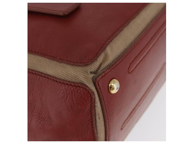 SAINT LAURENT Muse Borsa a Mano in Pelle Rossa Oro Auth BSZ046 Rosso D'oro - vista 10