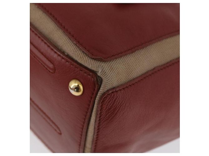 SAINT LAURENT Muse Borsa a Mano in Pelle Rossa Oro Auth BSZ046 Rosso D'oro - vista 11
