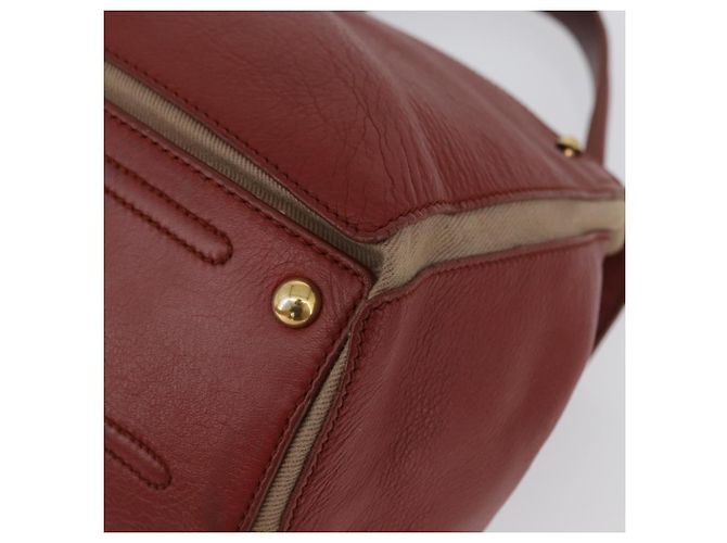 SAINT LAURENT Muse Borsa a Mano in Pelle Rossa Oro Auth BSZ046 Rosso D'oro - vista 13