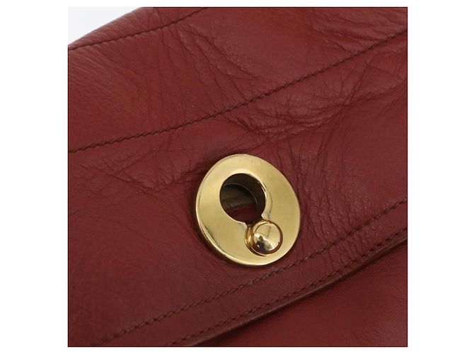 SAINT LAURENT Muse Borsa a Mano in Pelle Rossa Oro Auth BSZ046 Rosso D'oro - vista 14