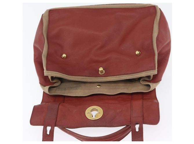 SAINT LAURENT Muse Borsa a Mano in Pelle Rossa Oro Auth BSZ046 Rosso D'oro - vista 15