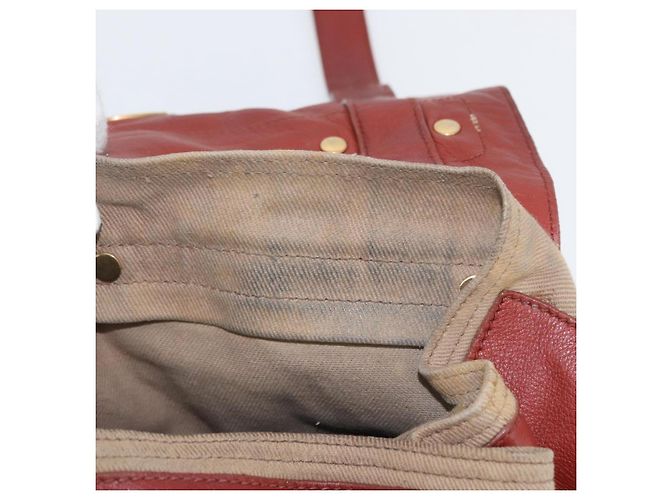 SAINT LAURENT Muse Borsa a Mano in Pelle Rossa Oro Auth BSZ046 Rosso D'oro - vista 23