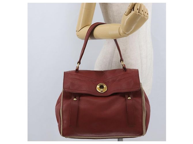 SAINT LAURENT Muse Borsa a Mano in Pelle Rossa Oro Auth BSZ046 Rosso D'oro - vista 27