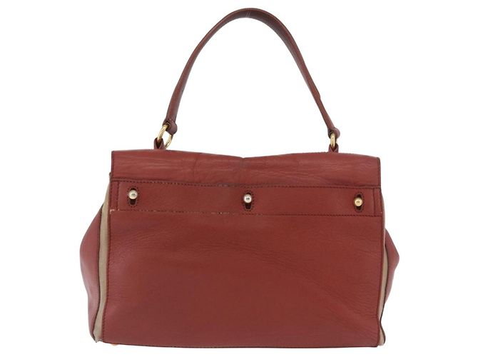SAINT LAURENT Muse Borsa a Mano in Pelle Rossa Oro Auth BSZ046 Rosso D'oro - vista 3