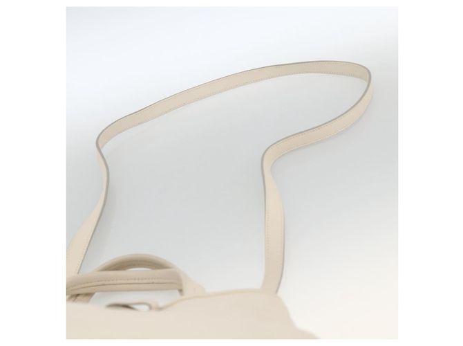 Borsa a mano in pelle Salvatore Ferragamo 2 in 1 Bianco Argento Auth ka3096A - vista 10