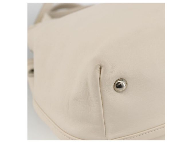 Borsa a mano in pelle Salvatore Ferragamo 2 in 1 Bianco Argento Auth ka3096A - vista 13