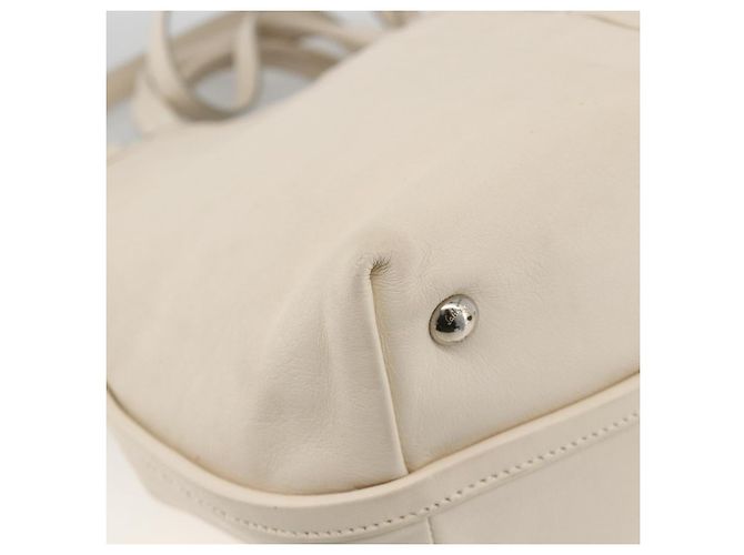 Borsa a mano in pelle Salvatore Ferragamo 2 in 1 Bianco Argento Auth ka3096A - vista 15