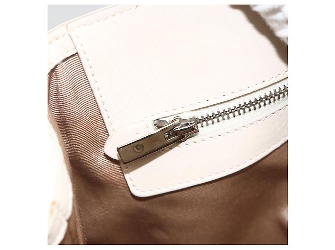 Borsa a mano in pelle Salvatore Ferragamo 2 in 1 Bianco Argento Auth ka3096A - vista 21