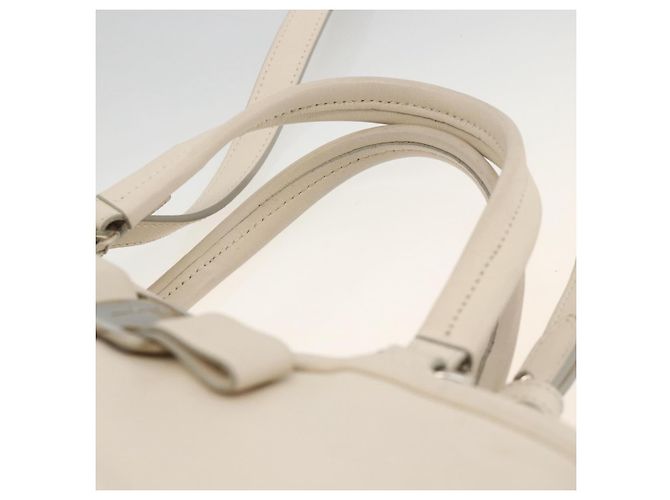Borsa a mano in pelle Salvatore Ferragamo 2 in 1 Bianco Argento Auth ka3096A - vista 8