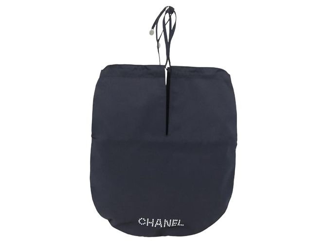 CHANEL Borsa a cordoncino Borsa in Raso Blu Navy CC Auth bs33901 - vista 2