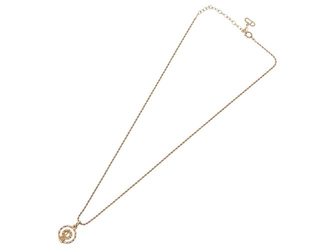 Collana Christian Dior metallo tono oro Auth BA11472 - vista 10