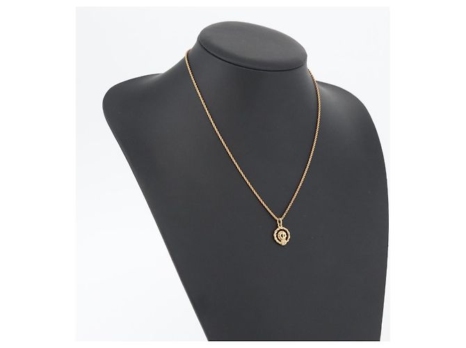 Collana Christian Dior metallo tono oro Auth BA11472 - vista 18