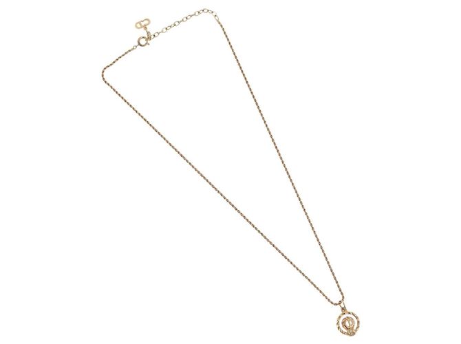 Collana Christian Dior metallo tono oro Auth BA11472 - vista 2