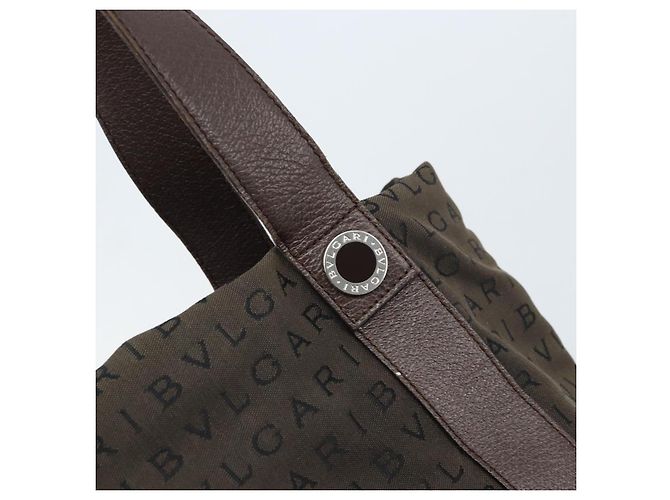 Bulgari BVLGARI Schultertasche aus Canvas Braun Silber Authentisch bs33988 - Ansicht 10