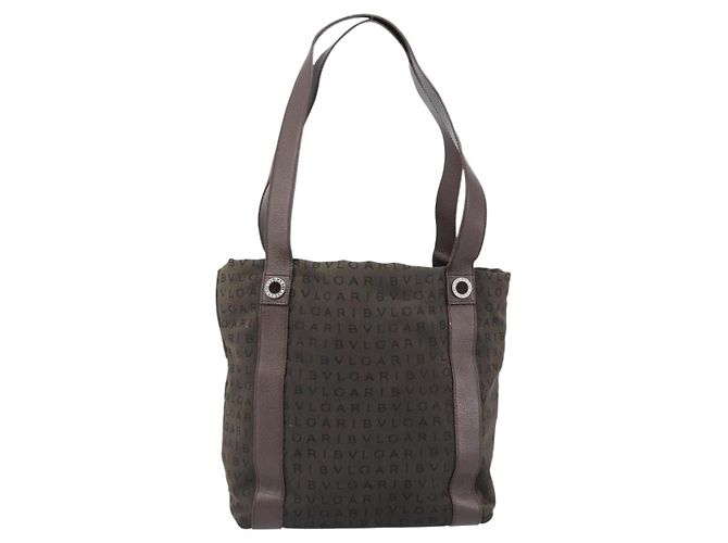 Bulgari BVLGARI Schultertasche aus Canvas Braun Silber Authentisch bs33988 - Ansicht 13