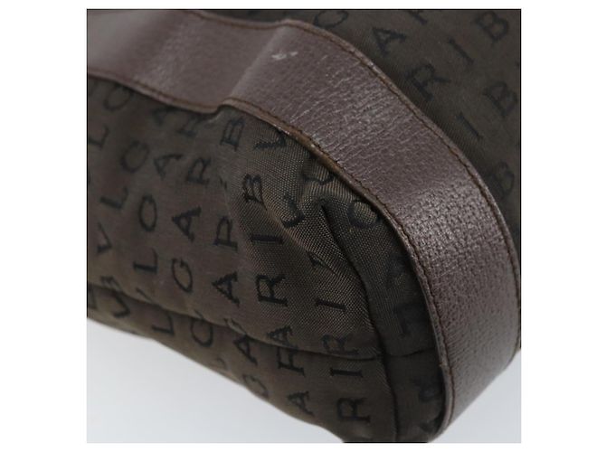 Bulgari BVLGARI Schultertasche aus Canvas Braun Silber Authentisch bs33988 - Ansicht 16