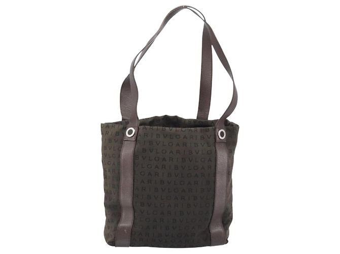 Bulgari BVLGARI Schultertasche aus Canvas Braun Silber Authentisch bs33988 - Ansicht 2