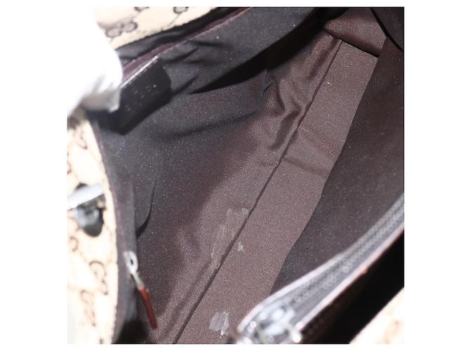 Borsa a mano GG Canvas Bamboo Gucci Nylon Beige Argento 002 1016 Auth BSZ113 - vista 15