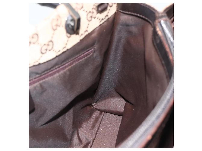 Borsa a mano GG Canvas Bamboo Gucci Nylon Beige Argento 002 1016 Auth BSZ113 - vista 16