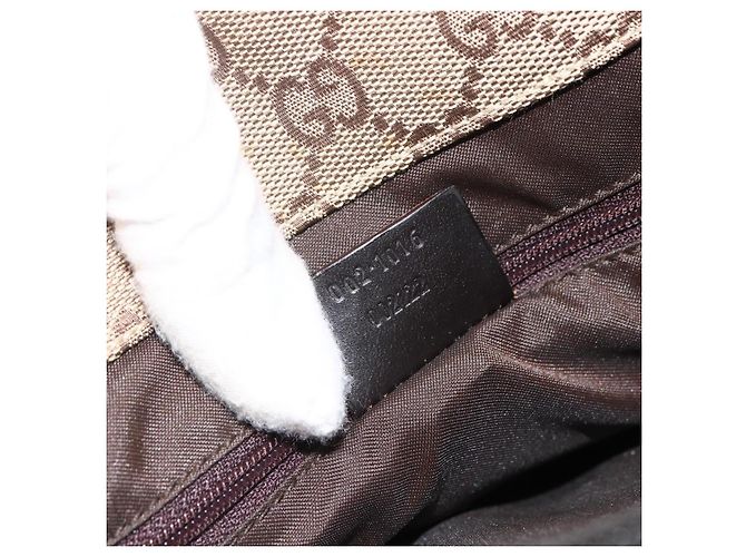 Borsa a mano GG Canvas Bamboo Gucci Nylon Beige Argento 002 1016 Auth BSZ113 - vista 23