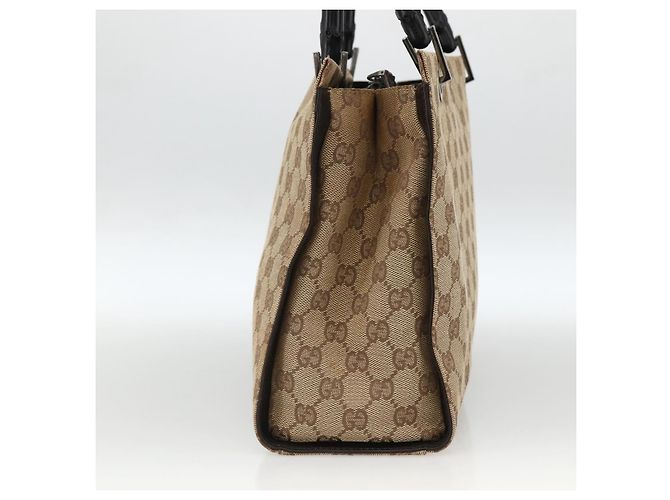 Borsa a mano GG Canvas Bamboo Gucci Nylon Beige Argento 002 1016 Auth BSZ113 - vista 4