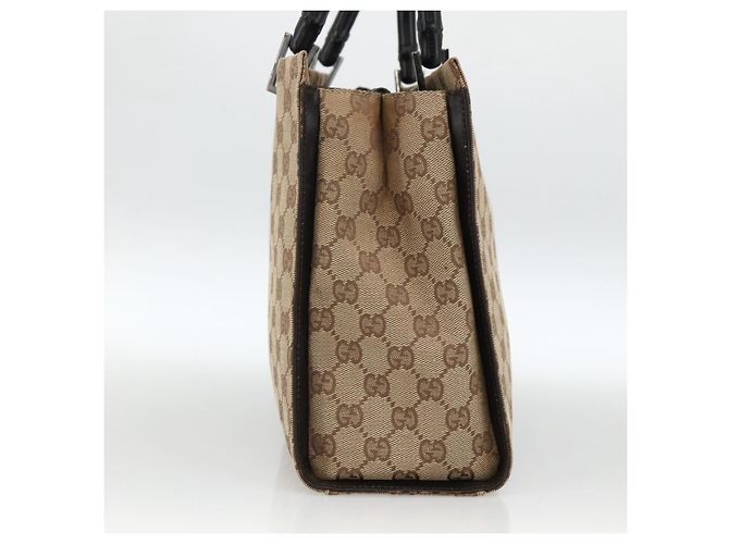 Borsa a mano GG Canvas Bamboo Gucci Nylon Beige Argento 002 1016 Auth BSZ113 - vista 5
