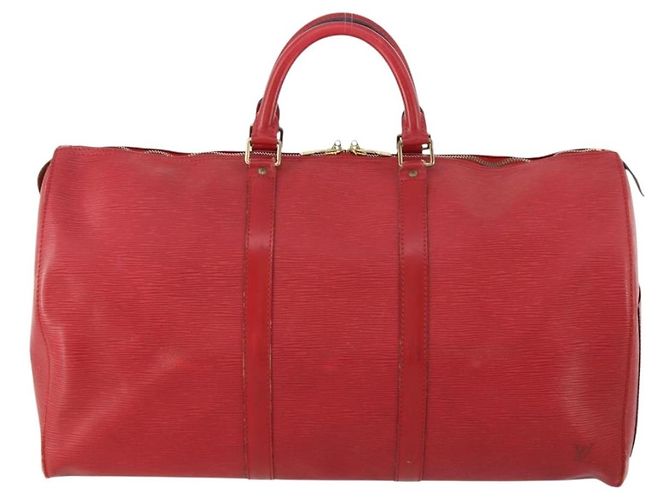 LOUIS VUITTON Epi Keepall 50 Borsa Boston Rossa M42967 LV Auth hk3568 Rosso - vista 13