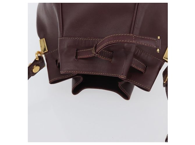 CARTIER Borsa a Spalla Must Line in Pelle Bordeaux Oro Auth BSZ197 D'oro Bordò - vista 6