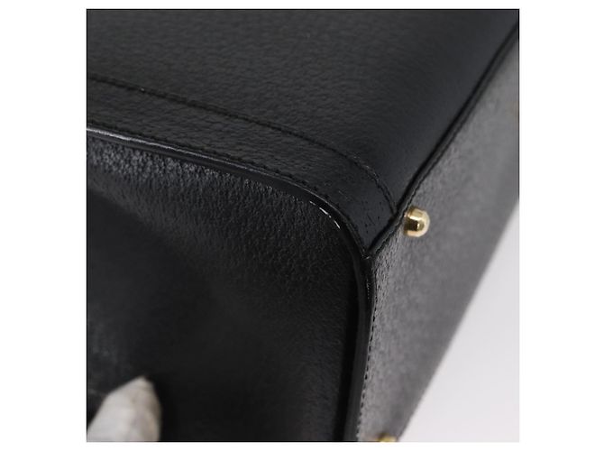 Borsa a mano in pelle Gucci Bamboo nera e oro 002 1186 0260 Auth ep13783 Nero D'oro - vista 12