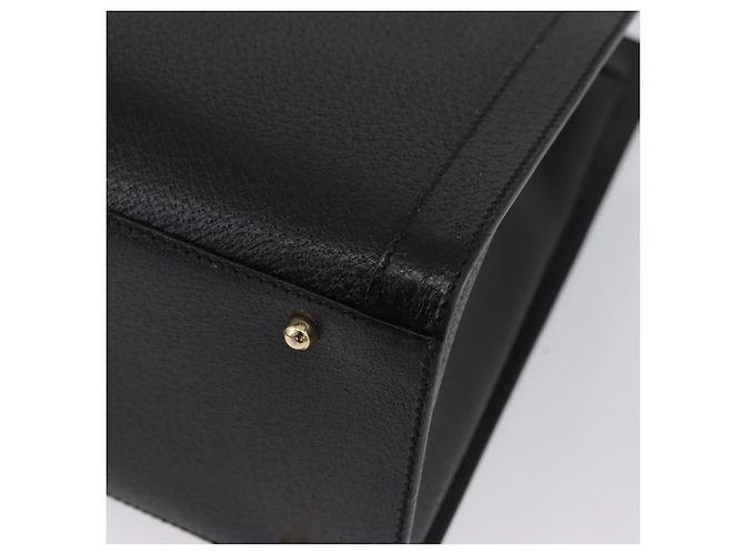 Borsa a mano in pelle Gucci Bamboo nera e oro 002 1186 0260 Auth ep13783 Nero D'oro - vista 13