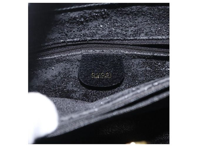 Borsa a mano in pelle Gucci Bamboo nera e oro 002 1186 0260 Auth ep13783 Nero D'oro - vista 14