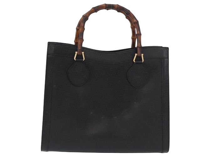 Borsa a mano in pelle Gucci Bamboo nera e oro 002 1186 0260 Auth ep13783 Nero D'oro - vista 2