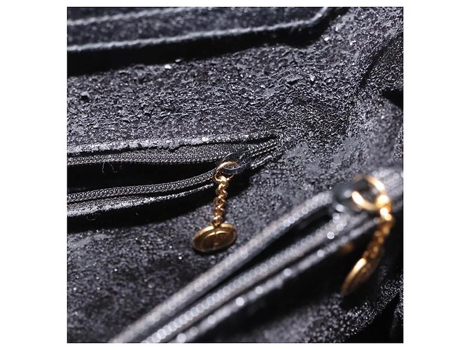 Borsa a mano in pelle Gucci Bamboo nera e oro 002 1186 0260 Auth ep13783 Nero D'oro - vista 21