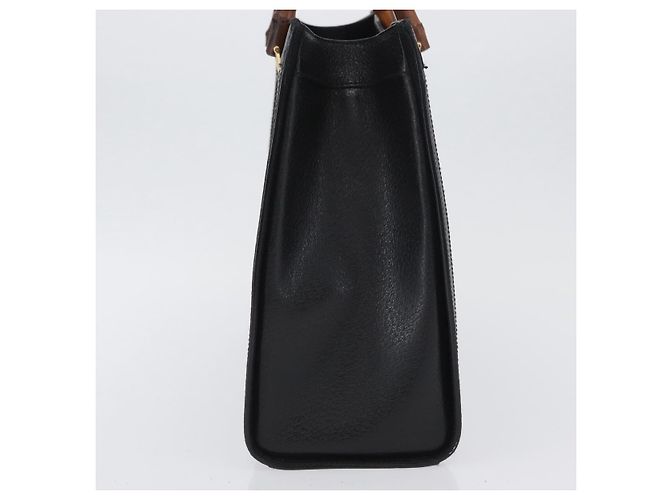 Borsa a mano in pelle Gucci Bamboo nera e oro 002 1186 0260 Auth ep13783 Nero D'oro - vista 4