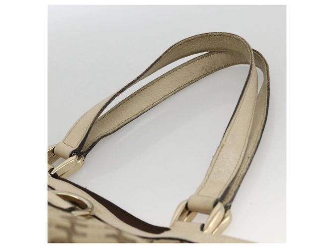 Borsa Tote Abbey GG Canvas Gucci Beige Oro 141472 Auth ARZ280 D'oro - vista 8