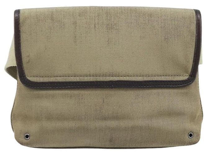 Borsa a tracolla GUCCI in tela beige argento 92543 Auth bs33907 - vista 3
