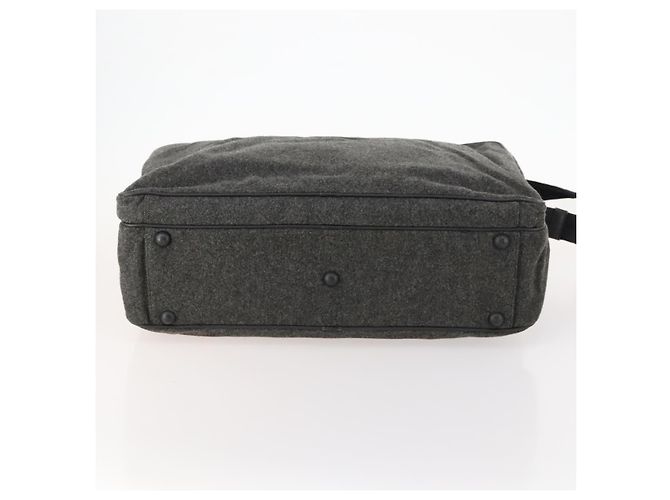 Borsa Boston PRADA in feltro grigio argento Auth 173489 Marrone - vista 5