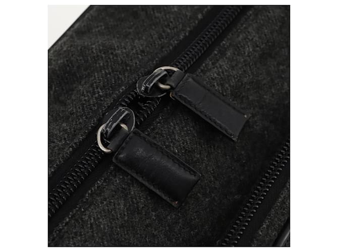 Borsa Boston PRADA in feltro grigio argento Auth 173489 Marrone - vista 9