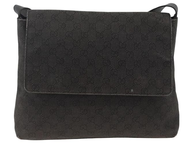 Borsa a Spalla GG Canvas Gucci Nera Argento 272351 Auth mr2167 Nero - vista 2