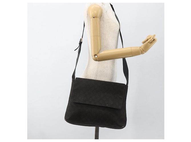 Borsa a Spalla GG Canvas Gucci Nera Argento 272351 Auth mr2167 Nero - vista 22