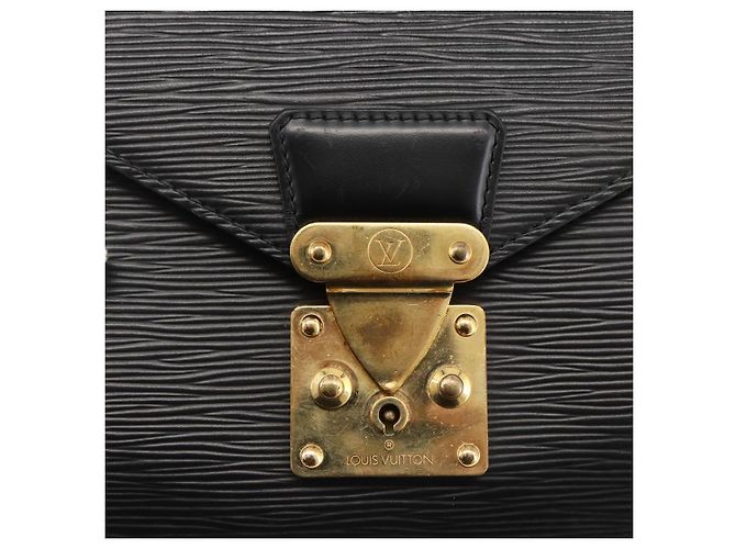 LOUIS VUITTON Epi Serie Dragonne Clutch Bag Nero M52612 LV Auth ep13784 - vista 17