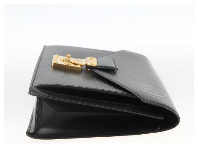 LOUIS VUITTON Epi Serie Dragonne Clutch Bag Nero M52612 LV Auth ep13784 - vista 4