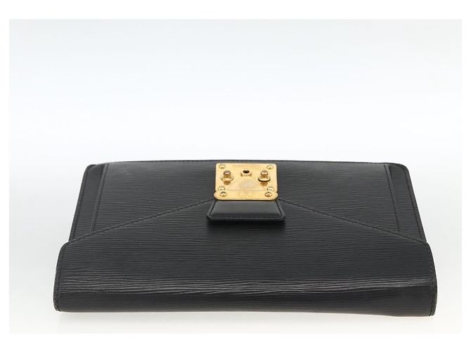 LOUIS VUITTON Epi Serie Dragonne Clutch Bag Nero M52612 LV Auth ep13784 - vista 5