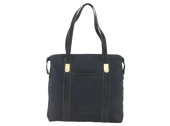Borsa Boston in tela a nido d'ape Christian Dior blu navy Auth BSZ020 - vista 2