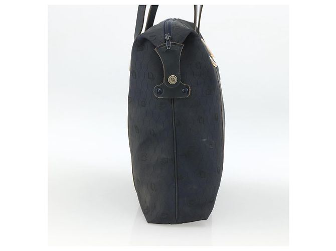 Borsa Boston in tela a nido d'ape Christian Dior blu navy Auth BSZ020 - vista 4