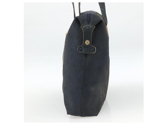 Borsa Boston in tela a nido d'ape Christian Dior blu navy Auth BSZ020 - vista 5