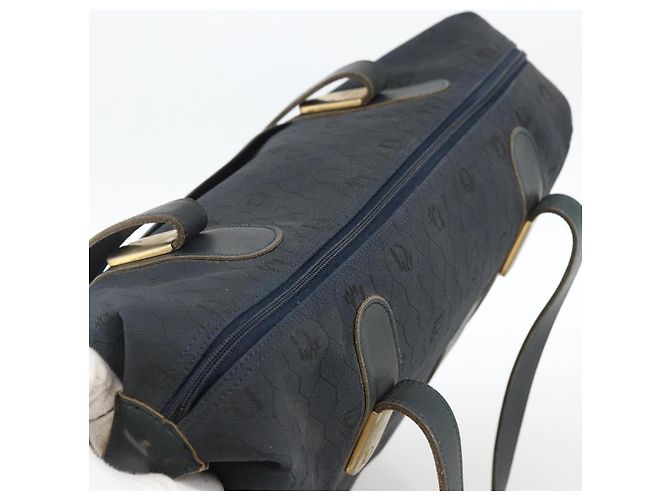 Borsa Boston in tela a nido d'ape Christian Dior blu navy Auth BSZ020 - vista 6