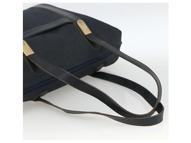 Borsa Boston in tela a nido d'ape Christian Dior blu navy Auth BSZ020 - vista 7